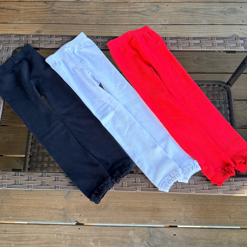 Ruffle Butts Kids' Black, White, and Red Leggings Size 4-6T